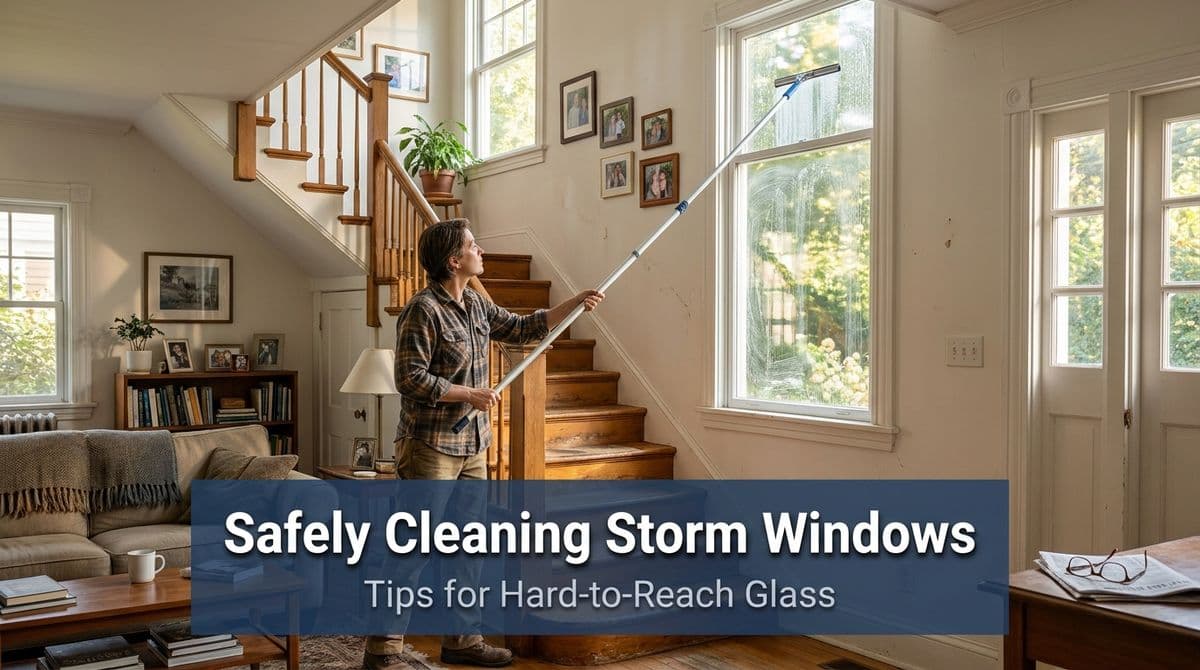 Featured post - Safely Cleaning Storm Windows and High, Hard-to-Reach Glass